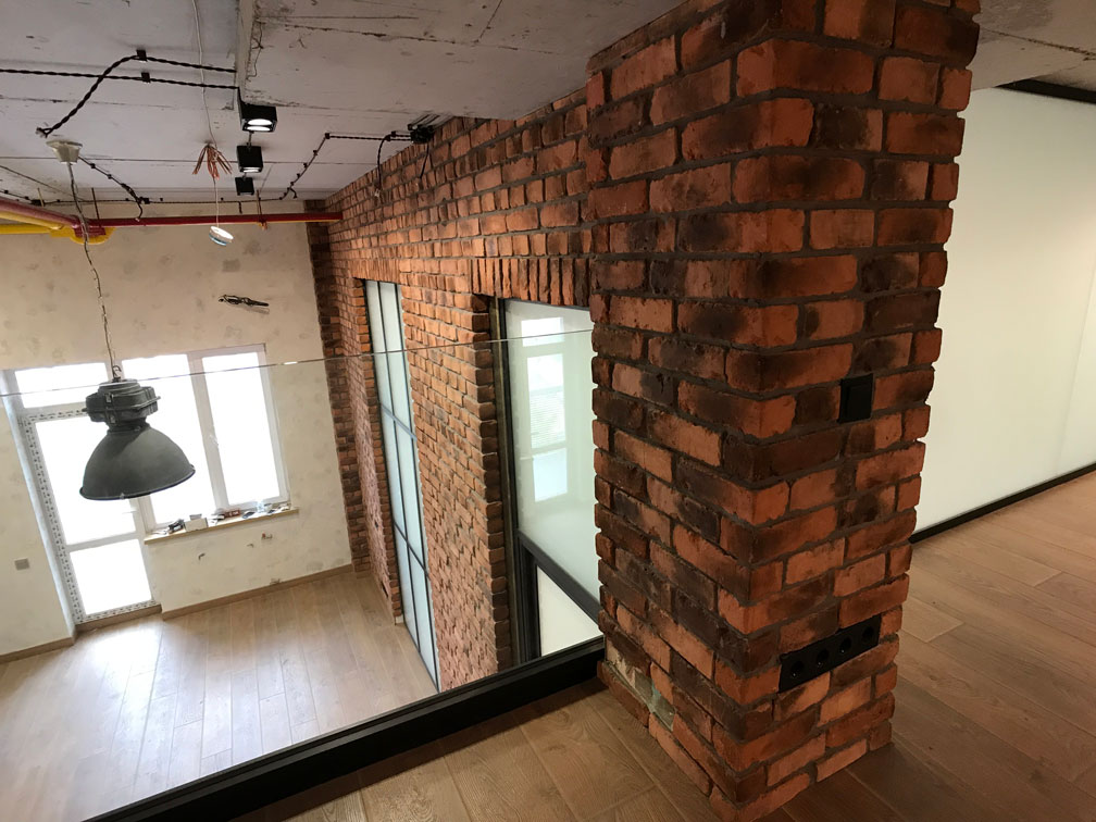 Отделка стен под кирпич цвет Terracotta